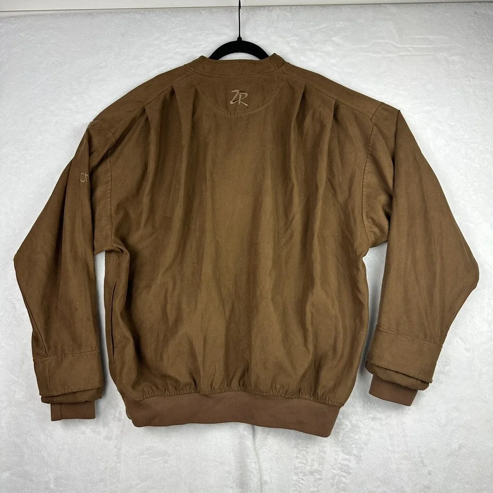 Zero Restriction Golf Outerwear Large Microsuede Brown‎  Mens Jacket Coat